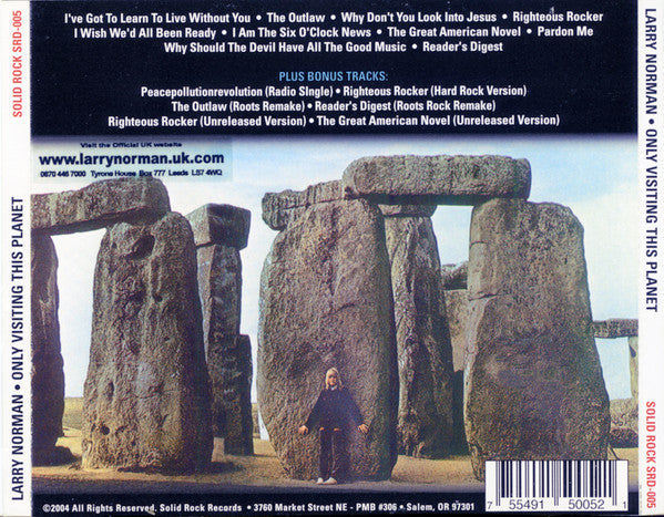 LARRY NORMAN - ONLY VISITING THIS PLANET (*Pre-owned CD, 2004, Solid Rock Records SDR-005 5699CD)