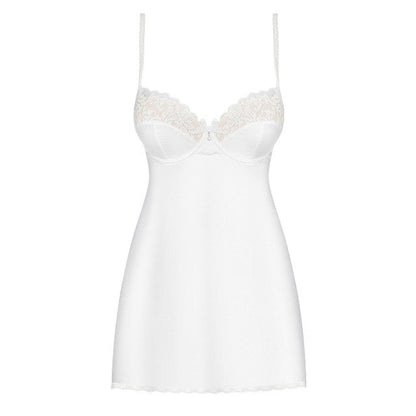 Lenjerie 2 piese chemise Obsessive 871, alb, S/M