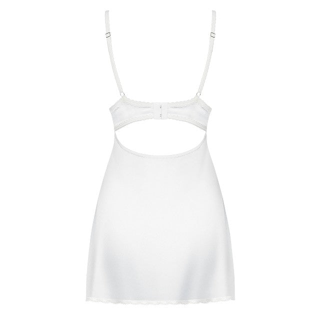 Lenjerie 2 piese chemise Obsessive 871, alb, S/M