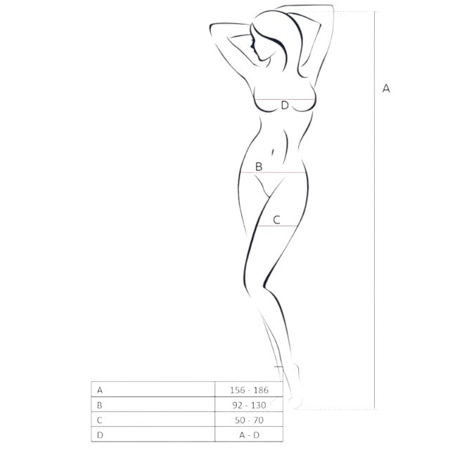Lenjerie bodystocking Passion G-String BS011, One size, Negru