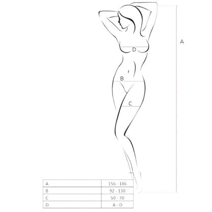 Lenjerie bodystocking Passion G-String BS011, One size, Negru
