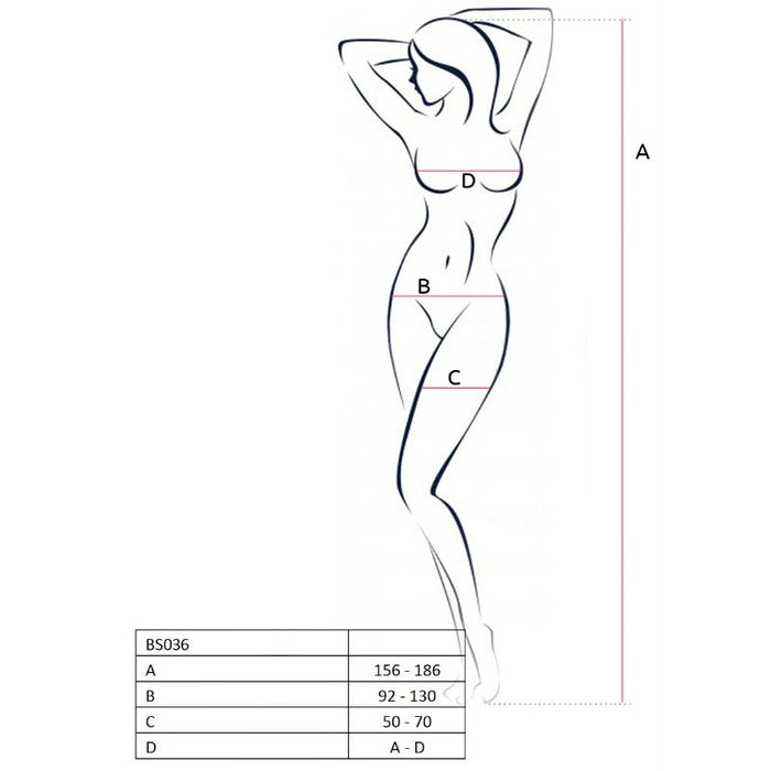 Lenjerie bodystocking Passion G-String BS032, One size, Negru