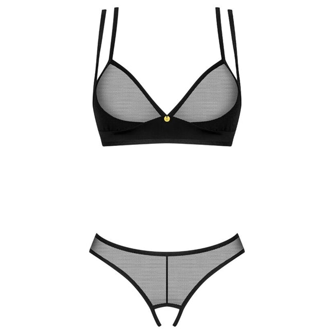 Lenjerie set 2 piese Obsessive Nesari, negru, marime M/L