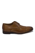 Leren veterschoen heren – cognac cap toe