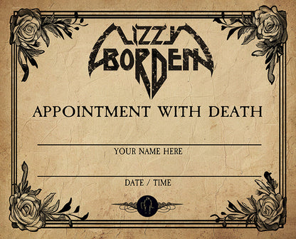 Lizzy Borden - Appointment With Death (Webstore Exclusive Smoke Vinyl) Only 175 w Death Certificate