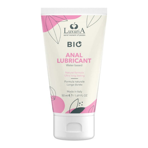 Lubrifiant anal LUXURIA Bio Anal Lubricant, formulă naturală pe bază de apă, cu efect de lungă durată, 50 ml (roz)