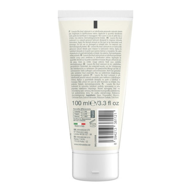 Lubrifiant anal LUXURIA Bio Anal Lubricant, formulă naturală pe bază de apă, cu efect de lungă durată, 100 ml (roz)