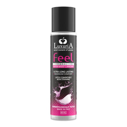 Lubrifiant anal LUXURIA Feel Anal, pe bază de apă, cu efect de lungă durată, testat dermatologic, 60 ml