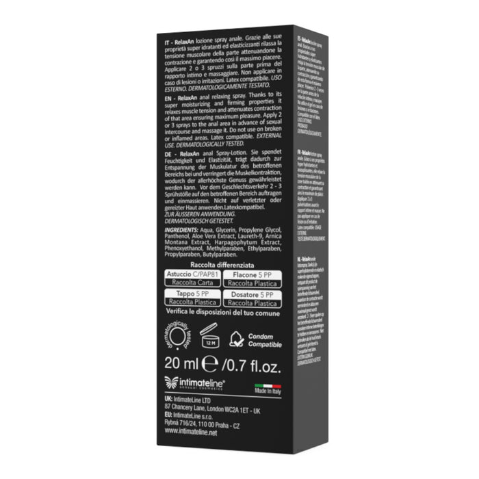 Lubrifiant anal pe bază de apă RELAXAN, spray cu efect de relaxare anală, testat dermatologic, 20 ml