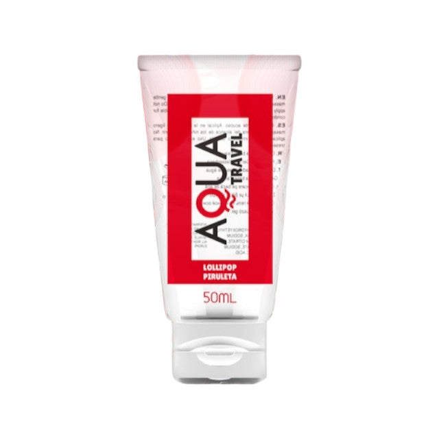 Lubrifiant cu aromă AQUA TRAVEL Lollipop, pe bază de apă, cu gust delicios de acadea, 50 ml
