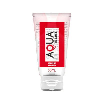 Lubrifiant cu aromă AQUA TRAVEL Lollipop, pe bază de apă, cu gust delicios de acadea, 50 ml