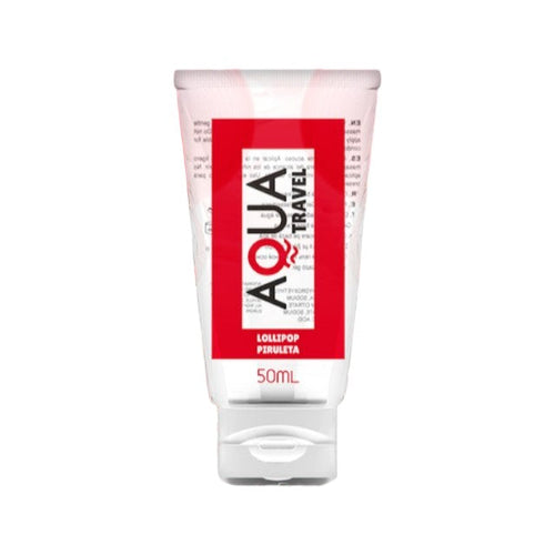 Lubrifiant cu aromă AQUA TRAVEL Lollipop, pe bază de apă, cu gust delicios de acadea, 50 ml
