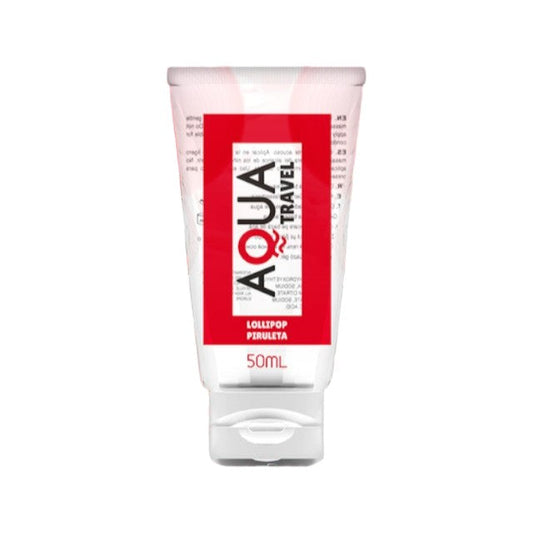 Lubrifiant cu aromă AQUA TRAVEL Lollipop, pe bază de apă, cu gust delicios de acadea, 50 ml
