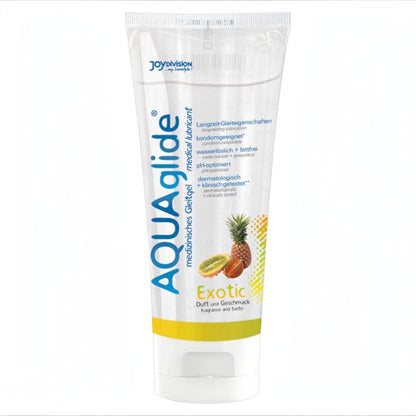 Lubrifiant cu aromă Aquaglide Exotic, pe bază de apă, cu aromă de fructe exotice, 100 ml