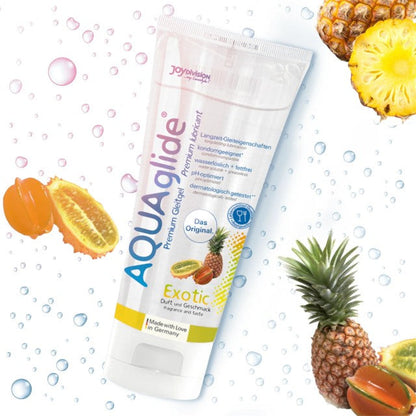 Lubrifiant cu aromă Aquaglide Exotic, pe bază de apă, cu aromă de fructe exotice, 100 ml