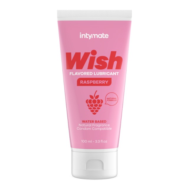 Lubrifiant cu aromă INTYMATE Wish Raspberry, formulă naturală pe bază de apă, aromă de zmeură, 100 ml