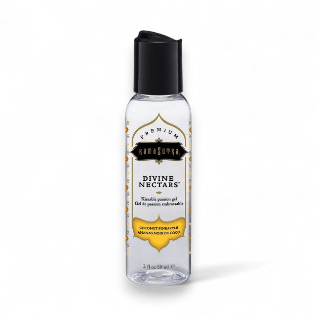 Lubrifiant cu aromă KAMASUTRA Divine Nectars Coconut Pineapple, pe bază de apă, cu aromă de cocos și ananas, 60 ml