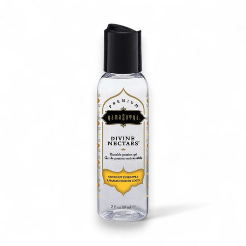 Lubrifiant cu aromă KAMASUTRA Divine Nectars Coconut Pineapple, pe bază de apă, cu aromă de cocos și ananas, 60 ml