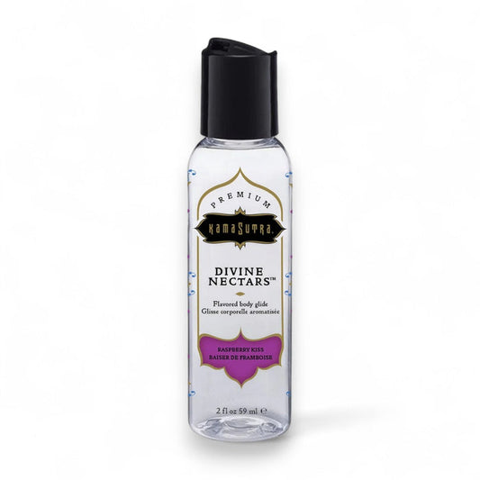 Lubrifiant cu aromă KAMASUTRA Divine Nectars Raspberry Kiss, pe bază de apă, cu aromă de zmeură, 60 ml