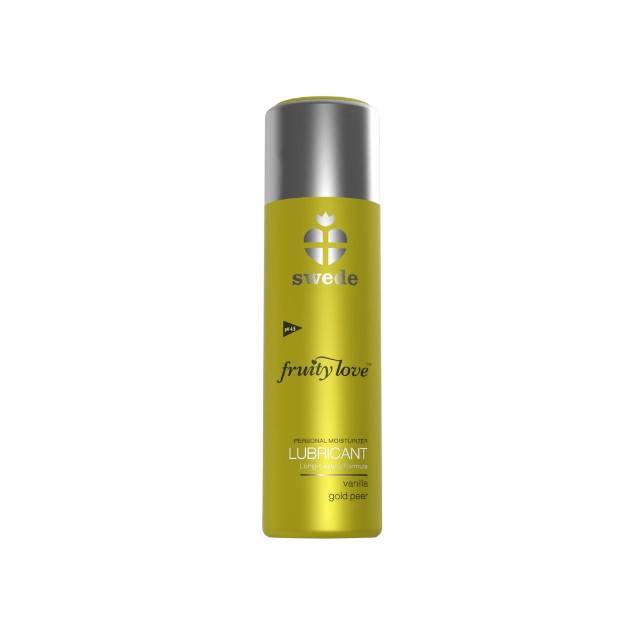 Lubrifiant cu aromă SWEDE Fruity Love Lubricant, pe bază de apă, aromă de vanilie și pere aurii, 50 ml (galben)