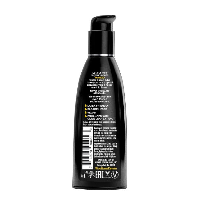 Lubrifiant cu aromă WICKED Mango, formulă inovatoare pe bază de apă, efect de durată, aromă de mango, 60 ml