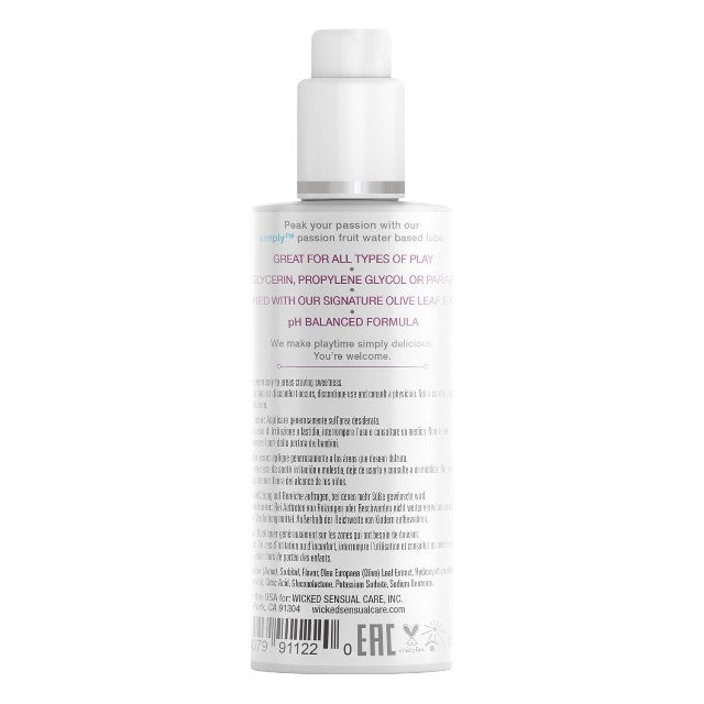 Lubrifiant cu aromă WICKED Simply Passion Fruit, formulă inovatoare pe bază de apă, aromă de fructul pasiunii, 70 ml
