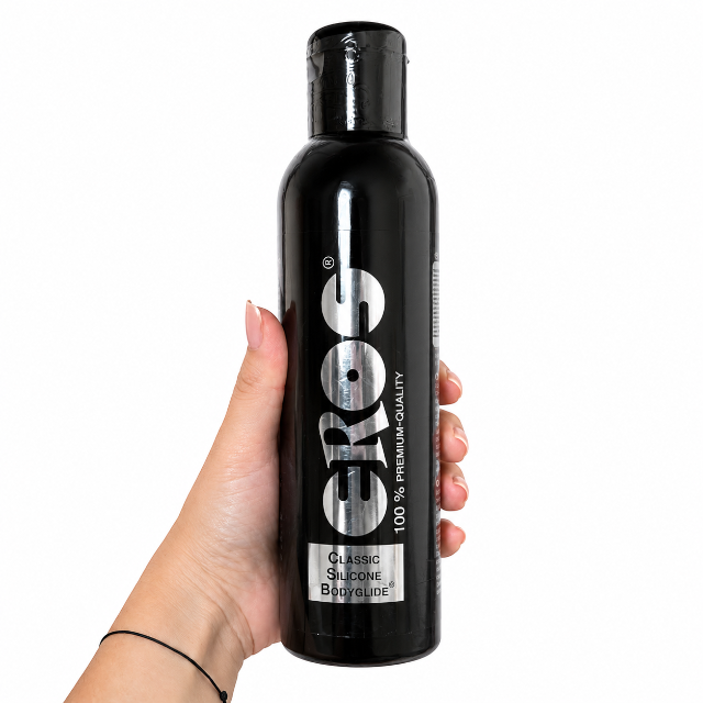 Lubrifiant EROS Classic Silicone Bodyglide, pe bază de silicon, efect de lungă durată, compatibil cu prezervative, 500 ml