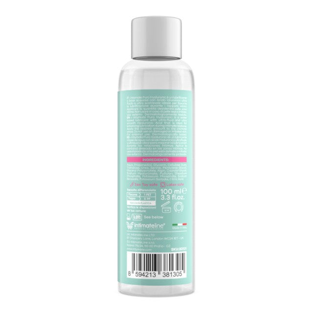 Lubrifiant INTYMATE Puro Hyaluronic, pe bază de apă, cu acid hialuronic, potrivit și pentru lubrifiere anală, 100 ml
