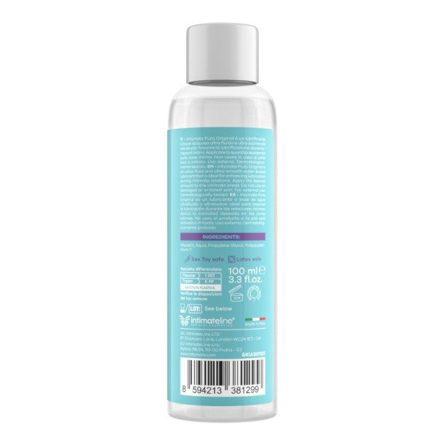Lubrifiant INTYMATE Puro Original, pe bază de apă, efect de lungă durată, potrivit și pentru lubrifiere anală, 100 ml
