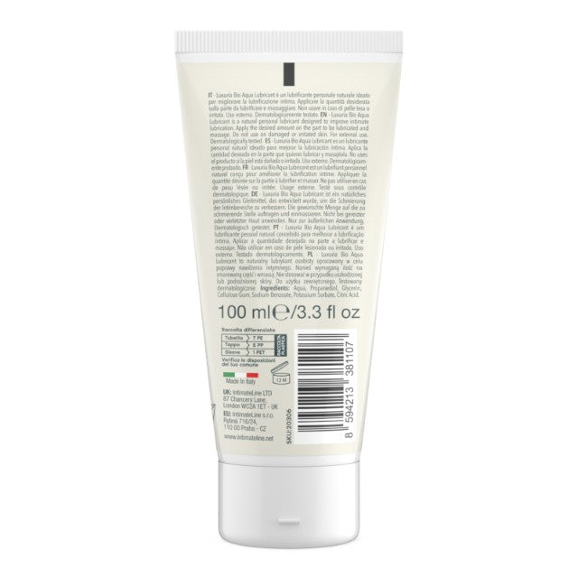 Lubrifiant LUXURIA Bio Aqua Lubricant, formulă naturală pe bază de apă, cu efect de lungă durată, 100 ml (albastru)