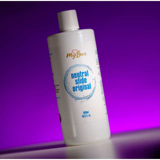Lubrifiant pe bază de apă MYLOVE Neutral Slide Original, textură mătăsoasă, fără parfum, 500 ml