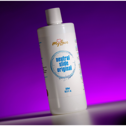 Lubrifiant pe bază de apă MYLOVE Neutral Slide Original, textură mătăsoasă, fără parfum, 500 ml