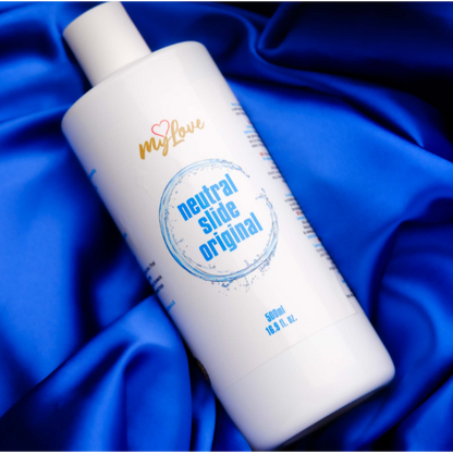 Lubrifiant pe bază de apă MYLOVE Neutral Slide Original, textură mătăsoasă, fără parfum, 500 ml