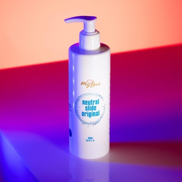 Lubrifiant pe bază de apă MYLOVE Neutral Slide Original, textură mătăsoasă, fără parfum, 300 ml