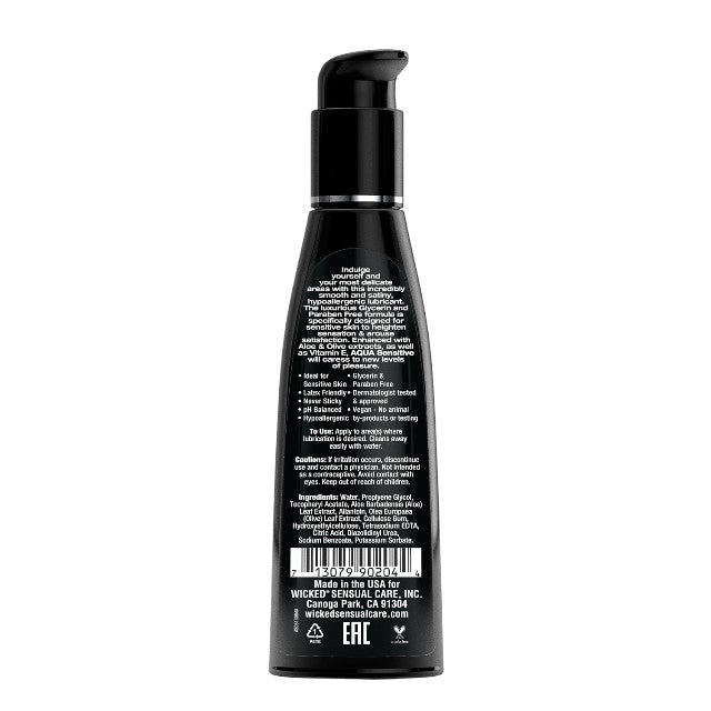 Lubrifiant pe bază de apă WICKED Aqua Sensitive, formulă inovatoare potrivită pentru pielea sensibilă, 120 ml