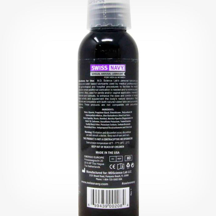 Lubrifiant premium, Swiss Navy Sensual Arousal, cu stimulare sexuala, pe baza de apa, 59 ml