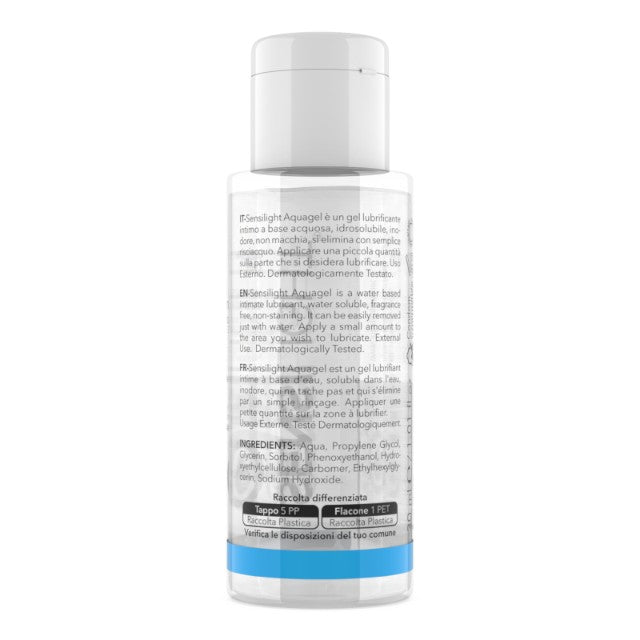 Lubrifiant SENSILIGHT Aqua Gel, pe bază de apă, cu efect de lungă durată, compatibil cu prezervative, 30 ml
