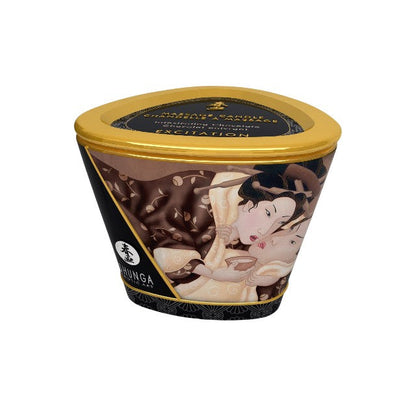 Lumânare pentru masaj SHUNGA Excitation - Intoxicating Chocolate, cu uleiuri 100% naturale, cu aromă de ciocolată, 170 ml
