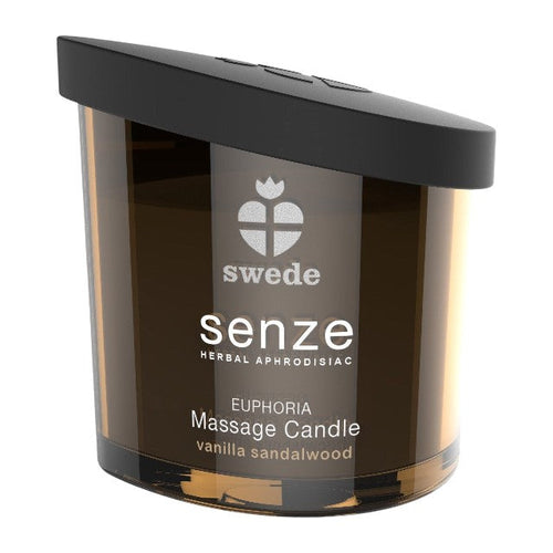 Lumânare pentru masaj SWEDE Senze Euphoria, cu aromă de lemn de santal și vanilie, 50 ml (maro)
