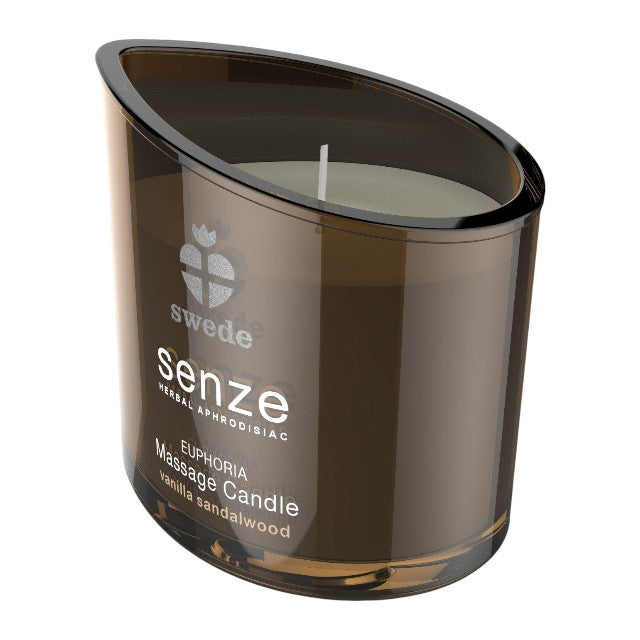 Lumânare pentru masaj SWEDE Senze Euphoria, cu aromă de lemn de santal și vanilie, 50 ml (maro)