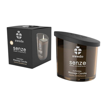 Lumânare pentru masaj SWEDE Senze Euphoria, cu aromă de lemn de santal și vanilie, 50 ml (maro)