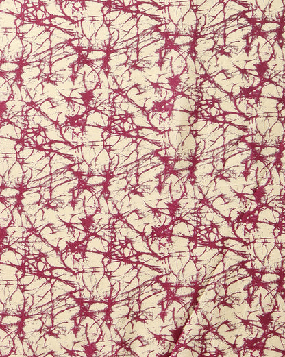 Indiehaat | Kashmiri Silk Printed Saree Magenta & Off-White