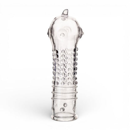 Manșon pentru penis A-TOYS Dond, pentru îngroșare și stimulare intensă, texturat, cu striații, transparent, 14.5 cm