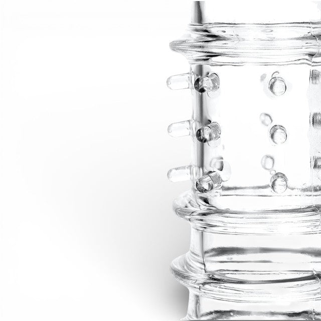 Manșon pentru penis A-TOYS Tark, pentru îngroșare și stimulare intensă, texturat, cu striații, transparent, 14 cm