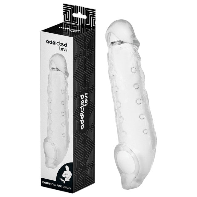 Manșon pentru penis ADDICTED TOYS Extend Your Penis Length S, pentru extensie și îngroșare, 15 cm, transparent