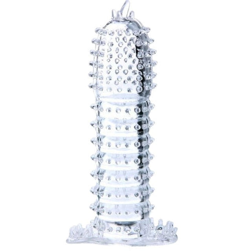 Manșon pentru penis BAILE Penis Sleeve, pentru stimulare intensă și îngroșare, lungime 14 cm, din silicon, transparent