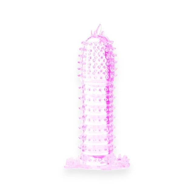 Manșon pentru penis BAILE Penis Sleeve, pentru stimulare intensă și îngroșare, lungime 14 cm, din silicon, roz