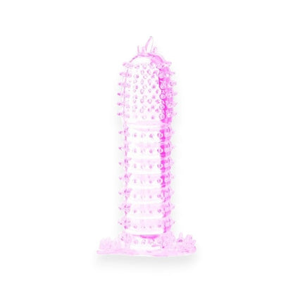 Manșon pentru penis BAILE Penis Sleeve, pentru stimulare intensă și îngroșare, lungime 14 cm, din silicon, roz