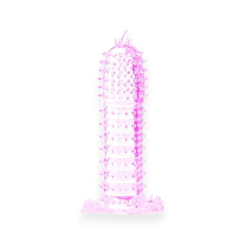 Manșon pentru penis BAILE Penis Sleeve, pentru stimulare intensă și îngroșare, lungime 14 cm, din silicon, roz