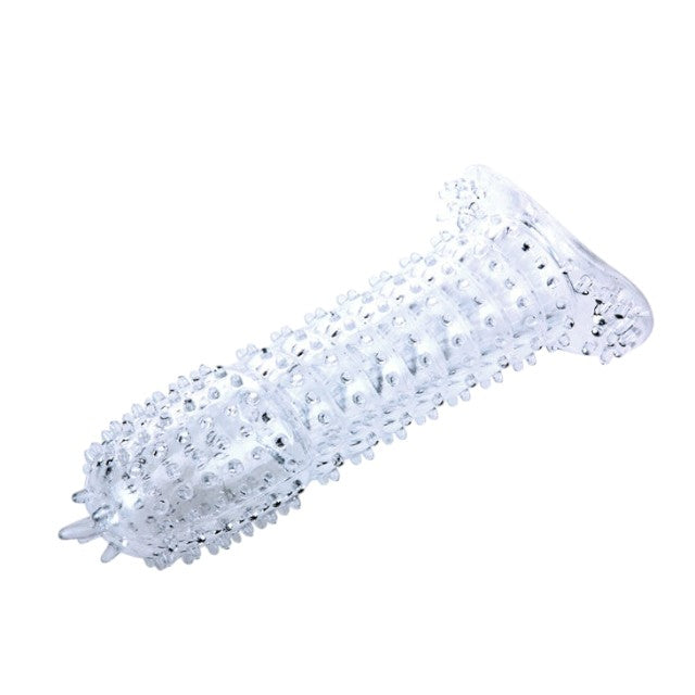 Manșon pentru penis BAILE Penis Sleeve, pentru stimulare intensă și îngroșare, lungime 14 cm, din silicon, transparent